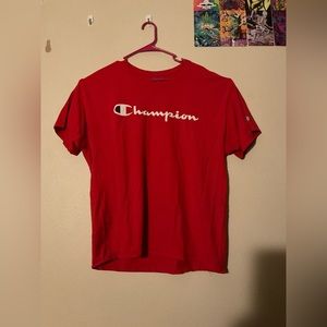 Simple cute red champion t shirt